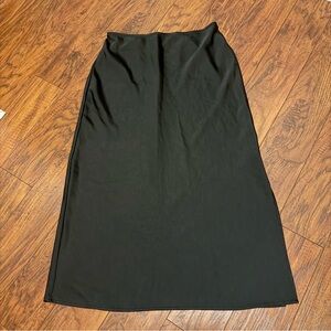 Old Navy Women’s Black Satin Midi A-Line Skirt Size L